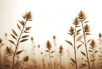 Dried Wheat Stalks on White Background