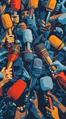 background of press broadcast