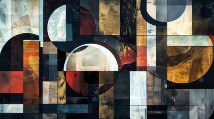 Abstract Geometric Shapes and Textures Artwork