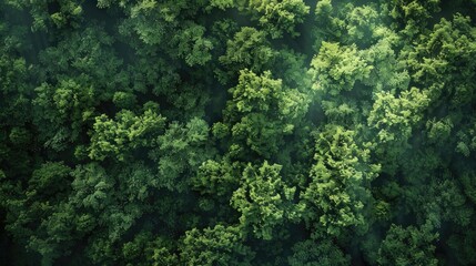 Naklejka premium Tranquil woodland seen from above