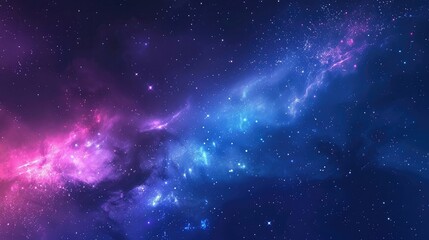 Beautiful fantasy starry night sky, blue and purple colorful, galaxy and aurora 4k wallpaper