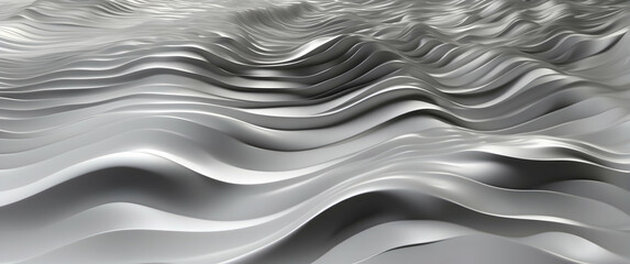 A serene monochromatic depiction of rhythmic waves, symbolizing tranquility, balance, and simplicity