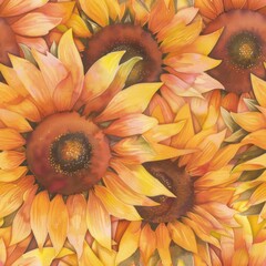Vibrant Watercolor Sunflowers: A Burst of Floral Beauty