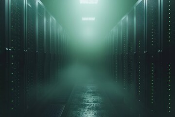 background of a digital server storage with neon lights