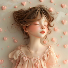 Cute Pinky Dreamy Girl in Pink 