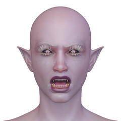 女性エイリアンの顔　3DCGレンダリング