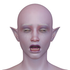 女性エイリアンの顔　3DCGレンダリング