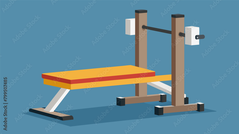 Poster a weight bench with adjustable height and support bars for individuals with mobility impairments.. v