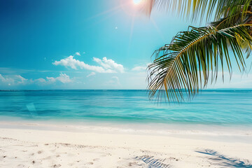 Fototapeta premium Creative trendy summertime banner mockup. Summer shopping sales and vacation concept.