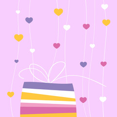Present, gift box colorful background