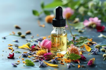 Essential oil serum for cosmetics products