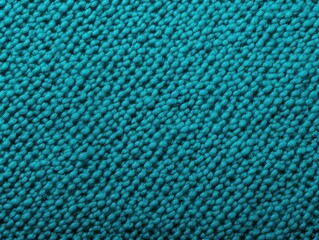 Turquoise close-up of monochrome carpet texture background from above. Texture tight weave carpet blank empty pattern with copy space for product 