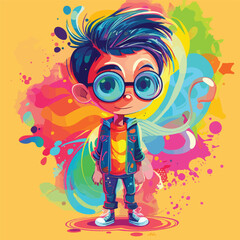 Vector illustration of colorful cartoon character