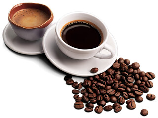 coffee illustration with a transparent image background 