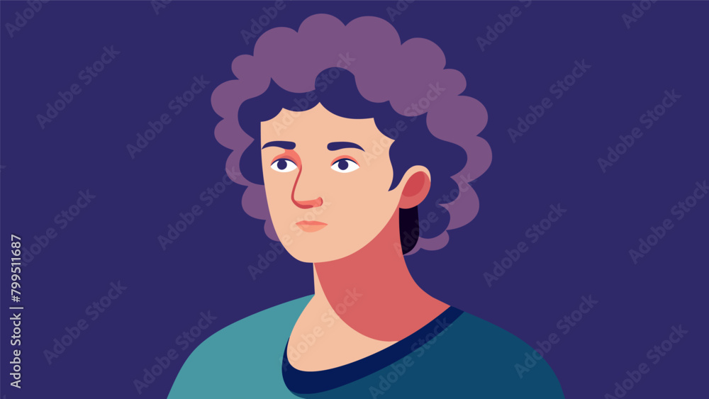 Poster a portrait of a man with soft curling locks of hair evoking a sense of vulnerability and comfort..
