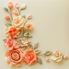 Polymer Clay Greeting Card with Floral Arrangement