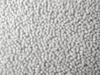 White close-up of monochrome carpet texture background from above. Texture tight weave carpet blank empty pattern with copy space for product 
