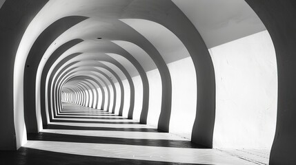 A series of arches in a perspective that creates a sense of motion