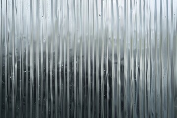 A series of vertical lines of varying lengths, suggesting a calm, rainy day