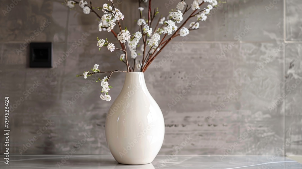 Aufkleber a vase with a handcarved top and a smooth glossy base showcasing the perfect balance between organic
