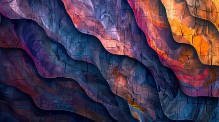 realistic colorful abstract luxury design with waves in texture and gradients background, overlappsing layers on grunge texture background.