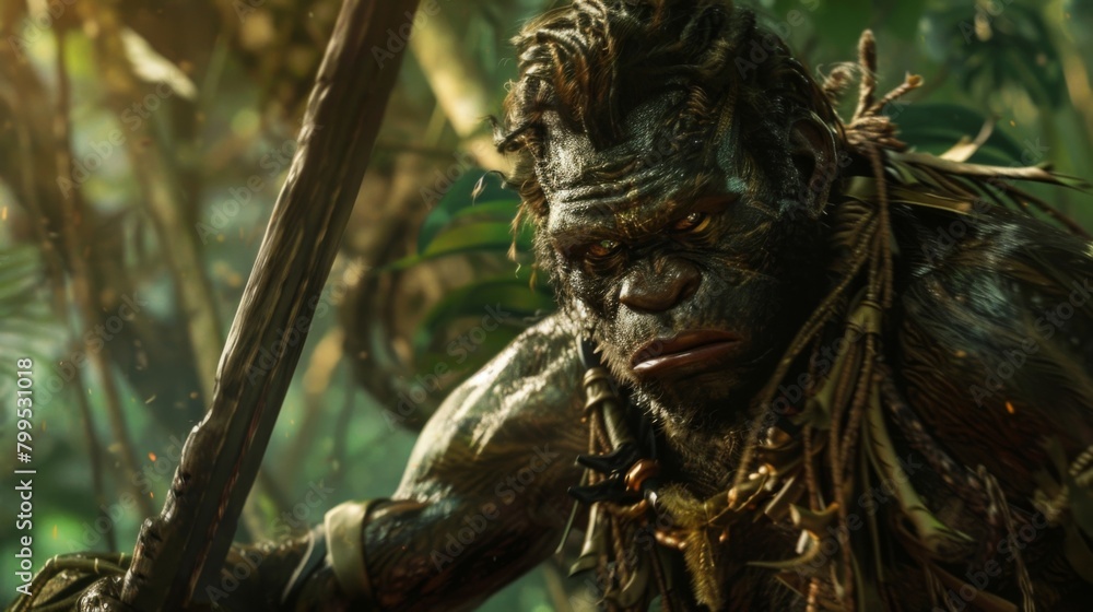 Poster hidden within a dense jungle a tribe of warriors is locked in a constant struggle against the deadly