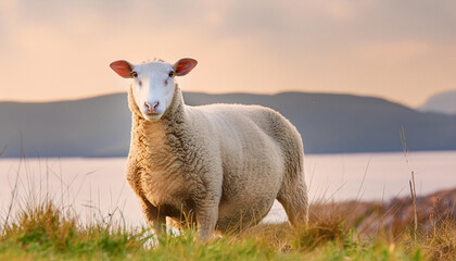 Obraz premium a sheep in the field