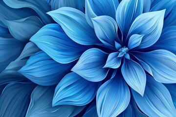 Obraz premium Blue Petal Paradise: Abstract Flower Decor in Captivating Shades