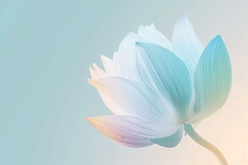 Captivating Blue Gradient Petal Illustration: Home Beauty Blossom in Muted Colors