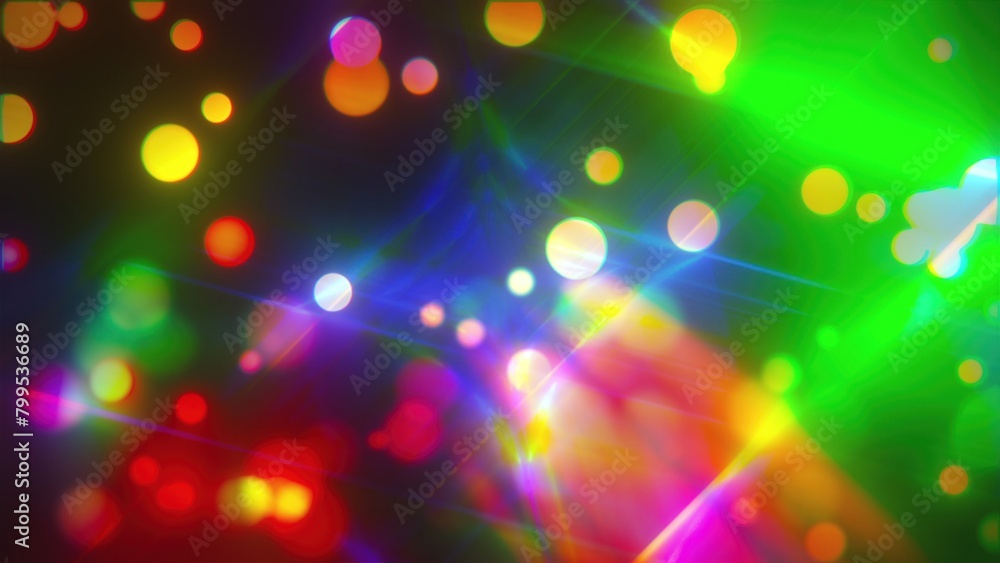Aufkleber kaleidoscope of colors made of particles and light. computer generated 3d render