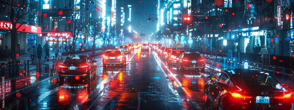 Poster smart cities iot network concept - urban life optimization in digital mesh layout