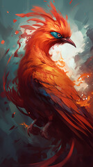 Phoenix bird illustrated
