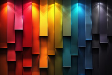 colorful abstract design with geometric shapes and gradients background, overlapping layers on grunge texture background