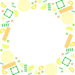 カラフルでポップな幾何学模様ふうのフレーム