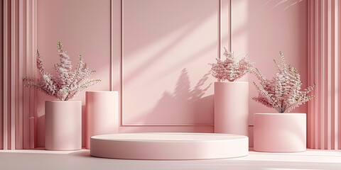 The pastel pink cylindrical base provides subtle interaction
