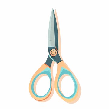recommend clip art: scissors simple flat illustration. colorful with shadows and solid colored backgrounds