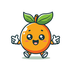 Cute vector illustration of orange mascot