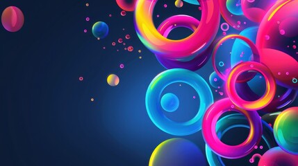 3D technology colorful circles with fluid geometric Shapes,