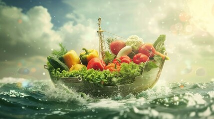 Obraz na płótnie Canvas vegetables in the water