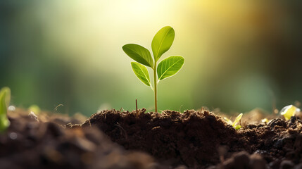 seedlings sprouting from soil