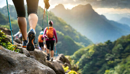 トレッキング、アウトドア、山登り、イメージ。Trekking, outdoors, mountain climbing, images.