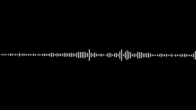 Audio equalizer on black background. white audio frequency sound wave on black background,
White and black audio visualization effect. Abstract wave motion equalizer. Digital interface element.