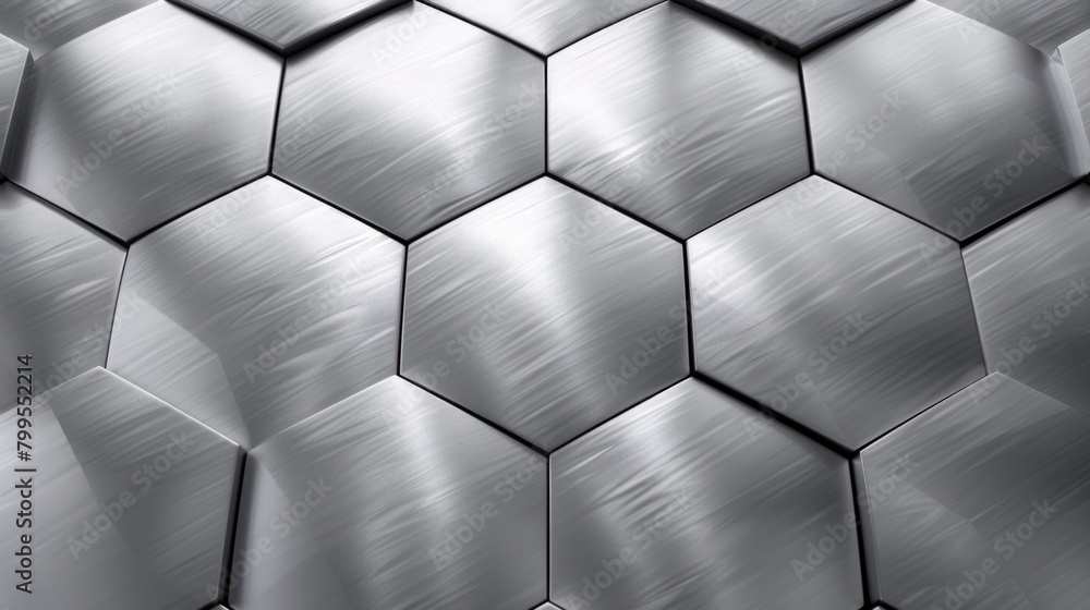 Poster a close up of a hexagonal pattern of metal