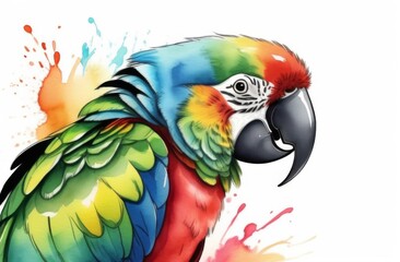 Obraz premium Contemporary art collage. Music concept.Parrot DJ. Tropical mood