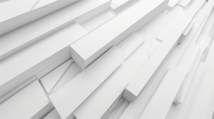 Obraz premium Harmony of White Blocks: A captivating white building constructed with an array of harmoniously arranged blocks, embodying elegance and unity in its design.