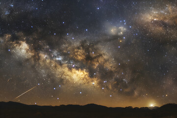 Fototapeta na wymiar Stunning Starry Showcase Of The Southern Hemisphere - Constellations and Milky Way