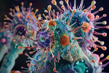 Obraz premium The Secret Life of Microbes Costumed Bacteria and Viruses Revealed