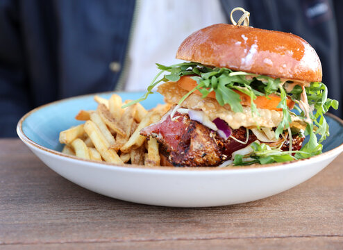 fishburger and fries
