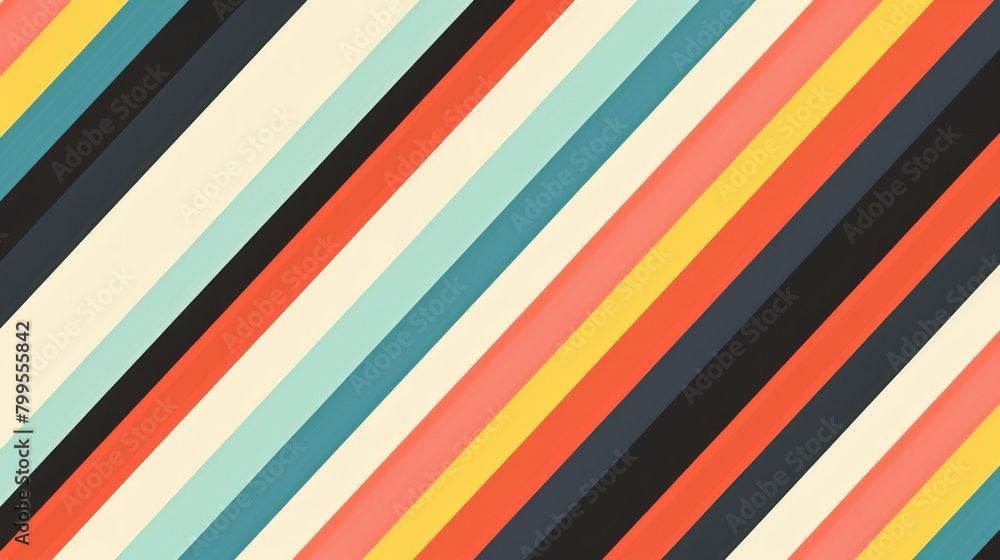 Aufkleber contrasting rhythm: a colorful striped backdrop with a striking black stripe, creating a captivating