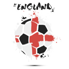 Soccer ball with England national flag colors